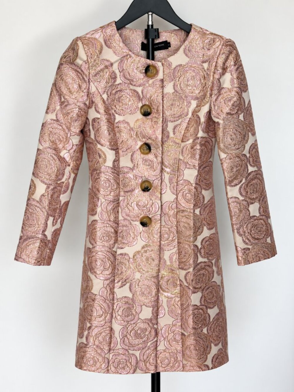 NWT Vintage Pink Rose Brocade Floral Coat